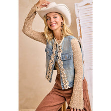 Load image into Gallery viewer, Denim Ruffle Layering Vest