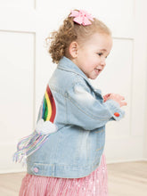 Load image into Gallery viewer, Rainbow Sequin Denim Jacket
