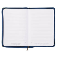 Load image into Gallery viewer, Journal Classic Zip Blue/Peacock Printed Blessed Jer. 17:7