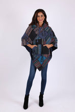 Load image into Gallery viewer, Monsoon Blue Patchwork Poncho One Size