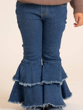 Load image into Gallery viewer, Blue Tiered Denim Bell Bottoms