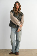 Load image into Gallery viewer, Wine Faux Leather Sherpa Jacket