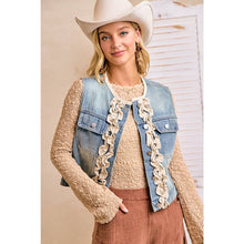 Load image into Gallery viewer, Denim Ruffle Layering Vest