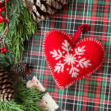 Load image into Gallery viewer, PUNL Heart Embroidered Wool Christmas Ornament
