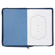 Load image into Gallery viewer, Journal Classic Zip Blue/Peacock Printed Blessed Jer. 17:7