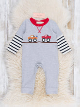 Load image into Gallery viewer, Fast Cars Embroidered Stripe Romper