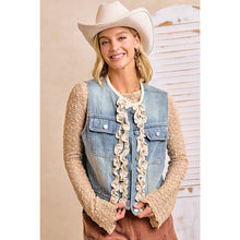 Load image into Gallery viewer, Denim Ruffle Layering Vest
