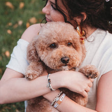 Load image into Gallery viewer, "Paws" Natural Hues with Silver &amp; Paw Accents Hair Tie Bracelet
