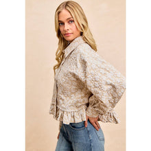 Load image into Gallery viewer, Textured Floral Ruffled Hem
