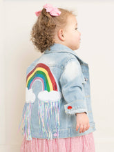 Load image into Gallery viewer, Rainbow Sequin Denim Jacket
