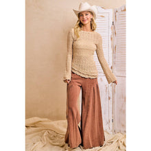 Load image into Gallery viewer, Textured Lace Diagonal Hemline Bell Sleeve
