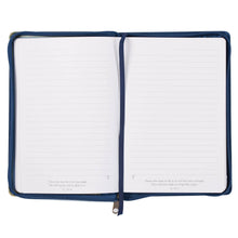 Load image into Gallery viewer, Journal Classic Zip Blue/Peacock Printed Blessed Jer. 17:7
