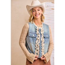Load image into Gallery viewer, Denim Ruffle Layering Vest
