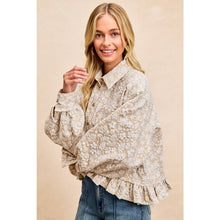 Load image into Gallery viewer, Textured Floral Ruffled Hem
