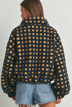 Load image into Gallery viewer, Navy/Gold Fuzzy Sherpa Jacket
