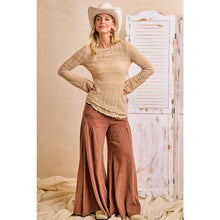 Load image into Gallery viewer, Textured Lace Diagonal Hemline Bell Sleeve
