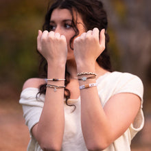 Load image into Gallery viewer, "Paws" Natural Hues with Silver &amp; Paw Accents Hair Tie Bracelet
