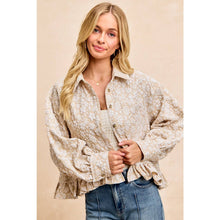 Load image into Gallery viewer, Textured Floral Ruffled Hem
