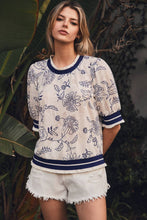 Load image into Gallery viewer, Printed Lace Short-sleeve Top
