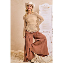 Load image into Gallery viewer, Textured Lace Diagonal Hemline Bell Sleeve
