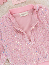 Load image into Gallery viewer, Rosy Sequin Velvet Bomber

