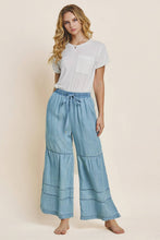 Load image into Gallery viewer, Light Denim Tiered Wide Leg Pants
