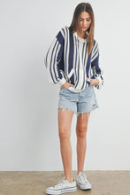 Load image into Gallery viewer, Drop Shoulder Striped Pattern Sweater

