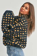 Load image into Gallery viewer, Navy/Gold Fuzzy Sherpa Jacket
