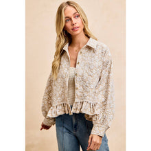 Load image into Gallery viewer, Textured Floral Ruffled Hem
