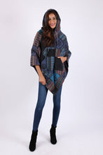 Load image into Gallery viewer, Monsoon Blue Patchwork Poncho One Size

