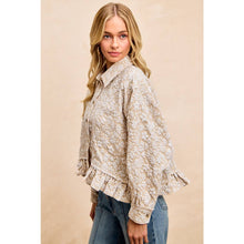 Load image into Gallery viewer, Textured Floral Ruffled Hem
