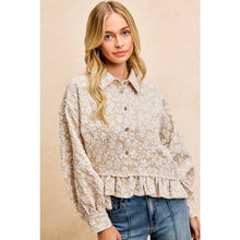 Load image into Gallery viewer, Textured Floral Ruffled Hem
