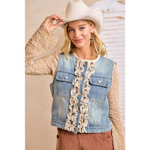 Load image into Gallery viewer, Denim Ruffle Layering Vest
