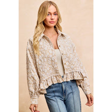 Load image into Gallery viewer, Textured Floral Ruffled Hem
