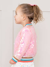 Load image into Gallery viewer, Pink Iridescent Bomber Jacket
