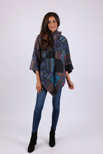 Load image into Gallery viewer, Monsoon Blue Patchwork Poncho One Size
