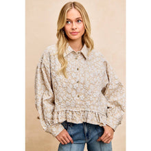 Load image into Gallery viewer, Textured Floral Ruffled Hem
