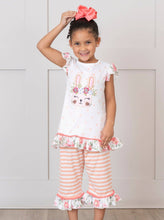Load image into Gallery viewer, Punch Floral Bunny Ruffle Outfit
