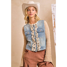 Load image into Gallery viewer, Denim Ruffle Layering Vest
