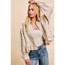 Load image into Gallery viewer, Textured Floral Ruffled Hem
