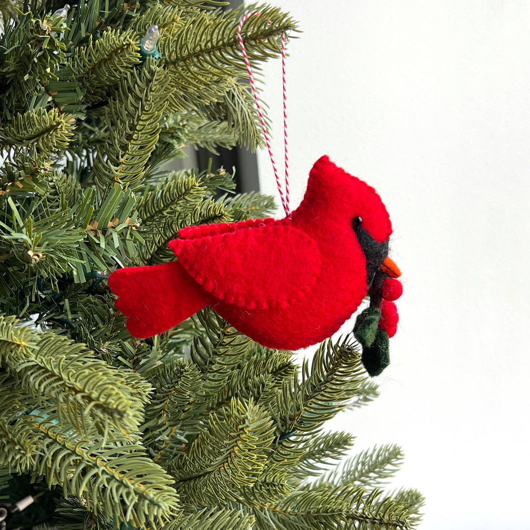 PUNL Cardinal Felt Wool Christmas Ornament