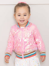 Load image into Gallery viewer, Pink Iridescent Bomber Jacket
