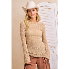 Load image into Gallery viewer, Textured Lace Diagonal Hemline Bell Sleeve
