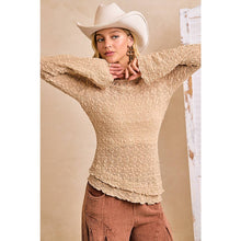 Load image into Gallery viewer, Textured Lace Diagonal Hemline Bell Sleeve
