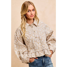 Load image into Gallery viewer, Textured Floral Ruffled Hem
