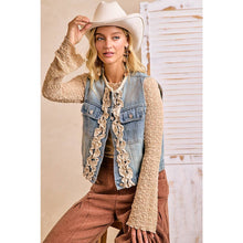 Load image into Gallery viewer, Denim Ruffle Layering Vest
