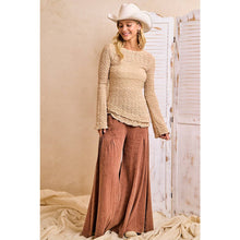 Load image into Gallery viewer, Textured Lace Diagonal Hemline Bell Sleeve
