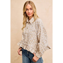 Load image into Gallery viewer, Textured Floral Ruffled Hem
