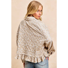 Load image into Gallery viewer, Textured Floral Ruffled Hem

