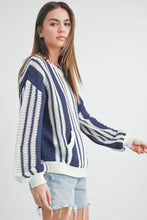 Load image into Gallery viewer, Drop Shoulder Striped Pattern Sweater
